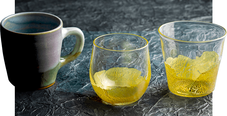 富山ガラスのグラス「銀山脈」